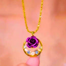 💎 2025 عقد الوردة الذهبية الفاخرة🌹