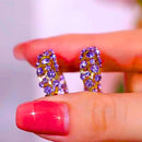 🎀أقراط دائرية أرجوانية عتيقة💜