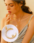 💕 2025 خصم 49% 💕 عقد القمر والنجمة المتلألئة 🌙