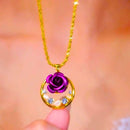 💎 2025 عقد الوردة الذهبية الفاخرة🌹