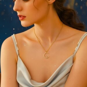 2026 Collier Lune et Étoile Scintillante